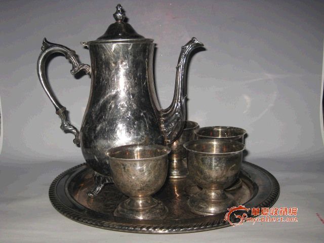 外国鎏银咖啡壶一套_外国鎏银咖啡壶一套价格