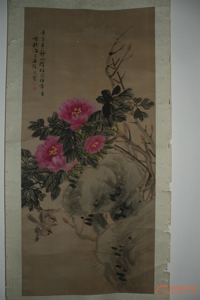 任伯年 牡丹立轴