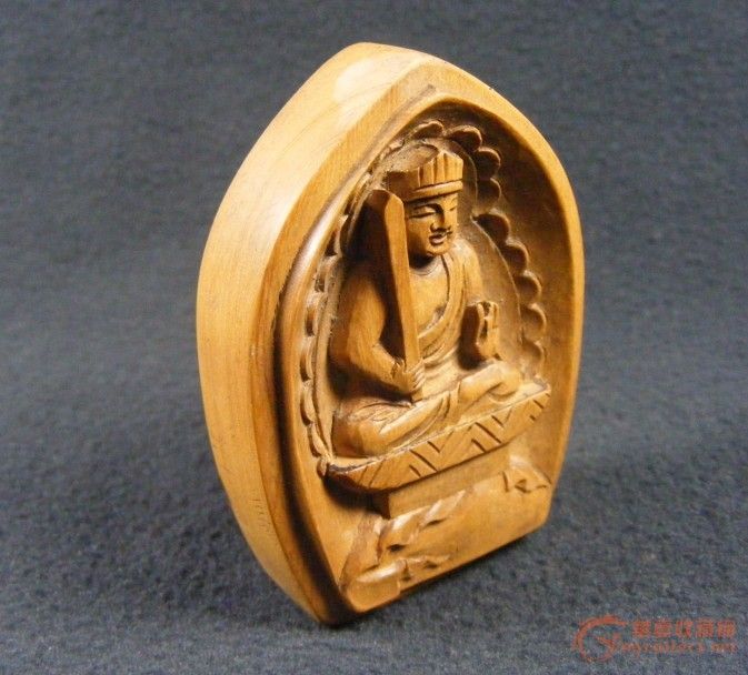 相当好玩 虔诚之人手工雕刻的黄杨木执笏板坛