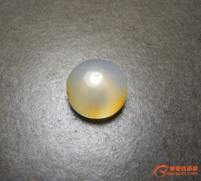 厚实好光泽 清代.老半透明影子玛瑙大圆鼻烟壶盖(包老)