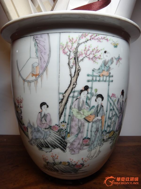 民国精品桃花<em>美女卷</em>缸_民国精品桃花<em>美女卷</em>缸