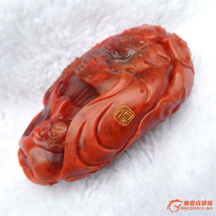 顶级柿子红南红钟馗嫁<em>妹手</em>玩件--天工奖凌煌作