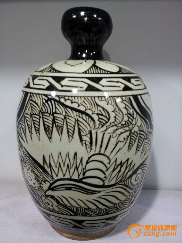 明 磁州窑画花瓶