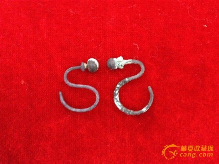 明代出土文银耳环一对98元_明代出土文银耳环