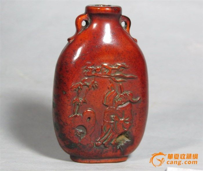 鹿角雕训鹿鼻烟壶_鹿角雕训鹿鼻烟壶价格_买