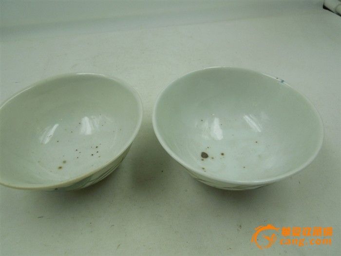 民国时期景德公司出品蝗虫花卉碗一对古玩古董