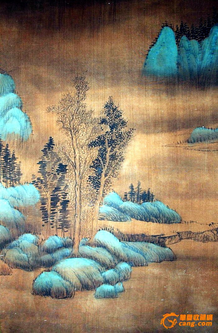 清代-潘恭寿-绢本青绿山水