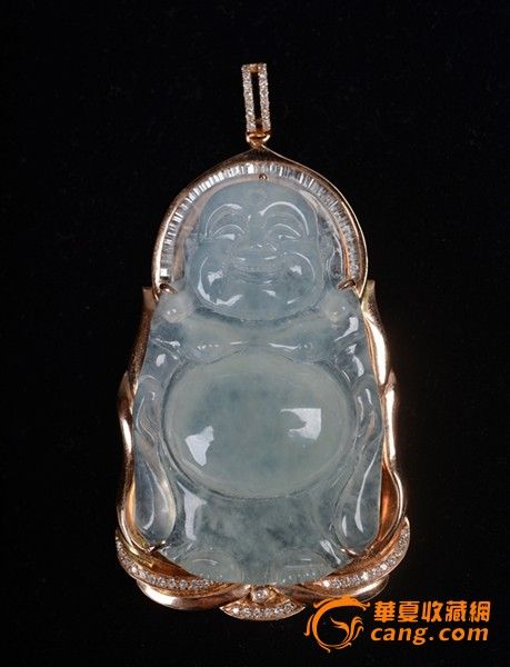 糯冰翡翠镶金弥勒佛_糯冰翡翠镶金弥勒佛价格_买卖_交易_行情_拍卖_糯冰翡翠镶金弥勒佛图片_翡翠_华夏古玩城_华夏收藏网 cang.com