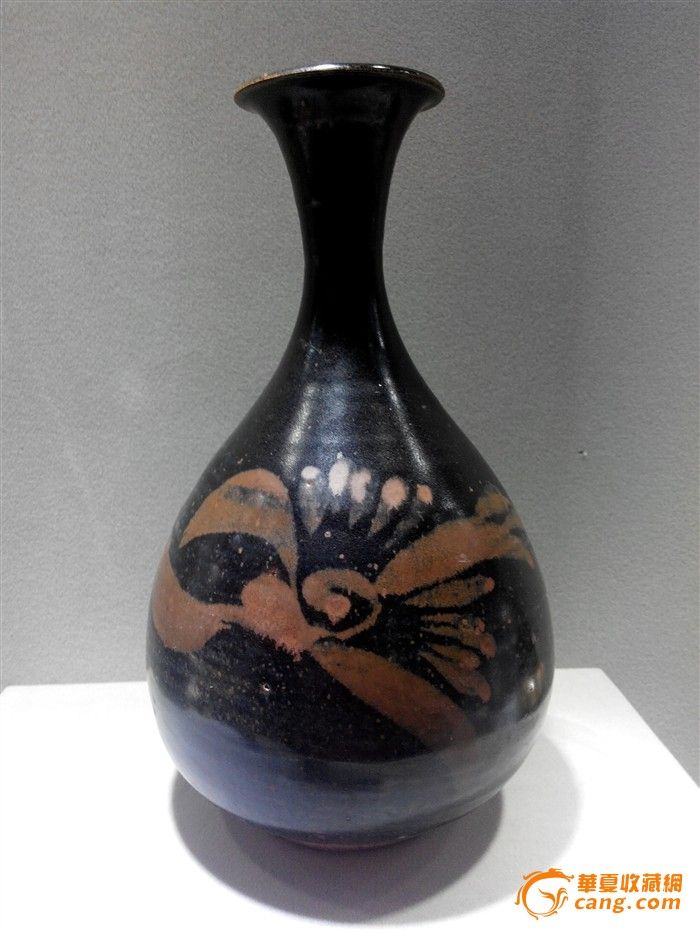 磁州窑黑釉玉壶春瓶,元青花玉壶春瓶,宋代磁州窑瓷枕图片_大山谷图库