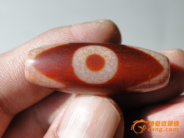 明代玛瑙三眼红天珠