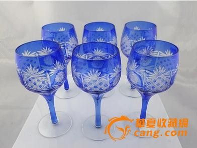 西洋收藏品 欧洲古董酒具 比利时原产双色水晶