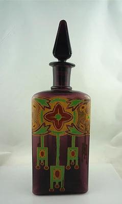 西洋收藏品 欧洲古董 波尔多水晶红酒酒尊 手绘