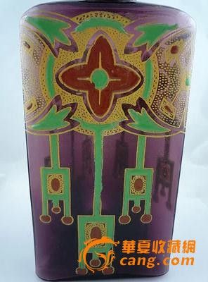 西洋收藏品 欧洲古董 波尔多水晶红酒酒尊 手绘