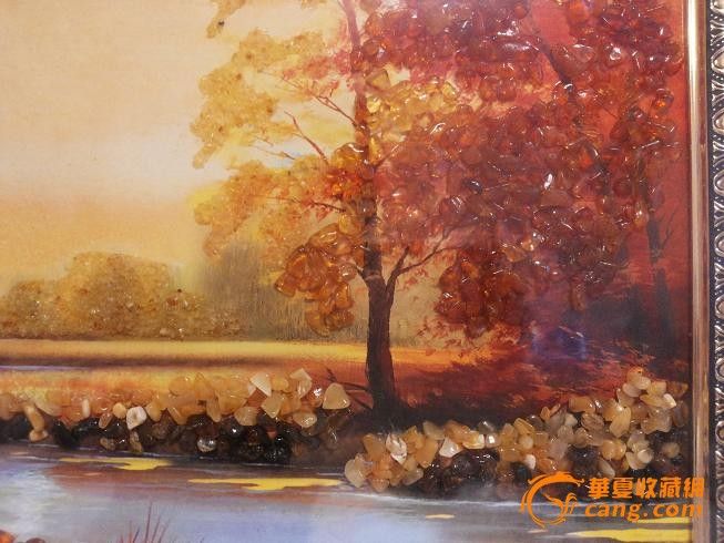 波罗的海纯天然琥珀画35.5x54.5厘米_波罗的海