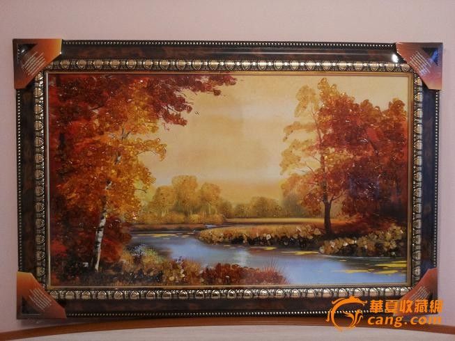 波罗的海纯天然琥珀画35.5x54.5厘米_波罗的海