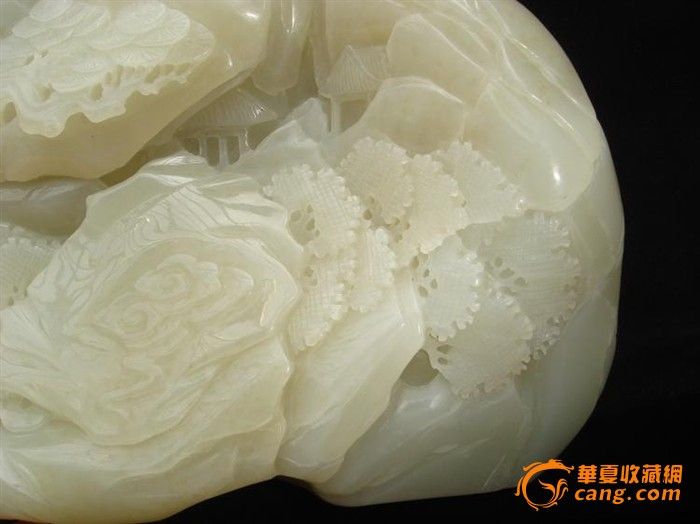 4409〓古玉老玉 和田白玉●松亭人物山子●摆