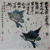 王立志  画鱼精品《唐人诗意图》