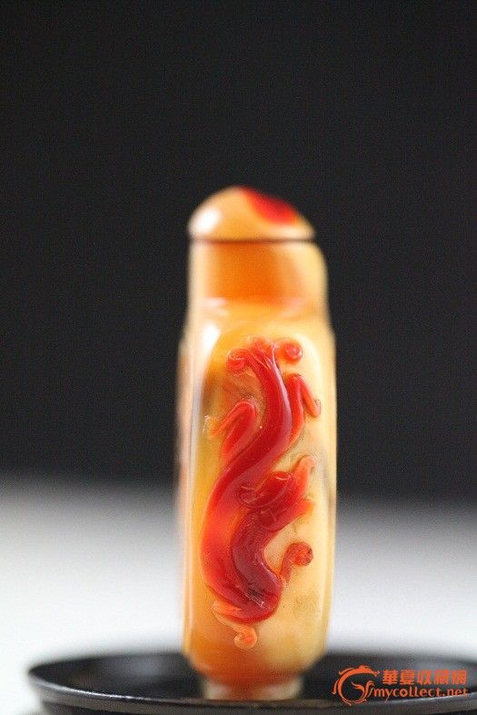 清代极品鹤顶红皇帝皇后像鼻烟壶