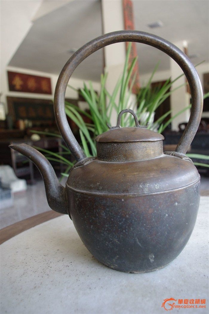 【铜器】清代老铜酒壶-图1