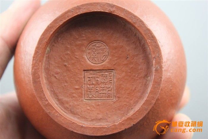 清代制陶名人郑宁候款全手工朱泥梨形紫砂壶