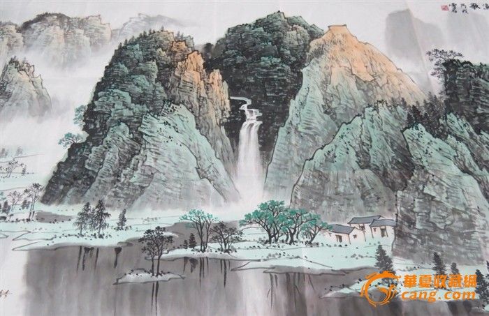 白雪石 巨幅山水画 漓江渔歌图