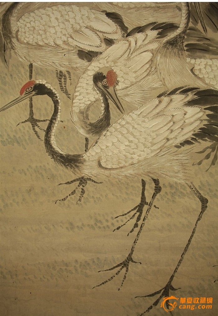 清代著名花鸟走兽画家沈铨画作大幅松鹤图古画沈铨古画