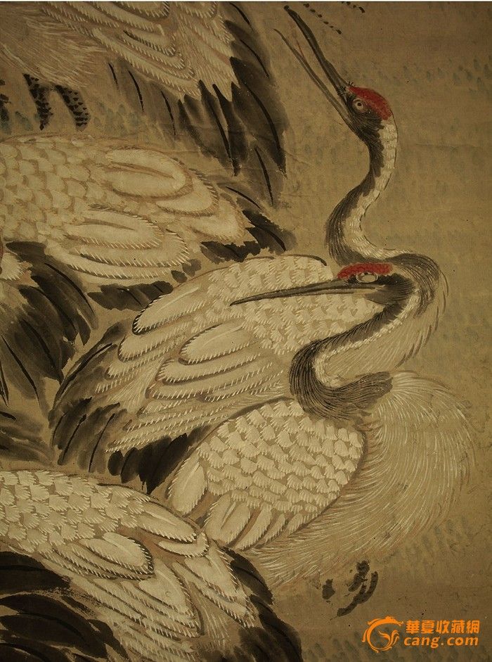 画_清代著名花鸟走兽画家沈铨画作大幅松鹤图古画沈铨古画价格_买卖