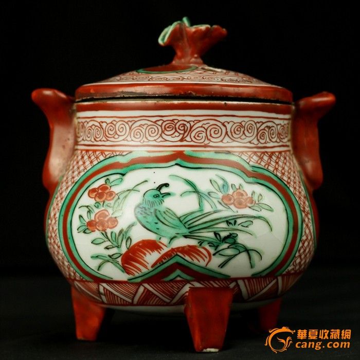 【好瓷】明末五彩 吴须赤绘 开光大盘