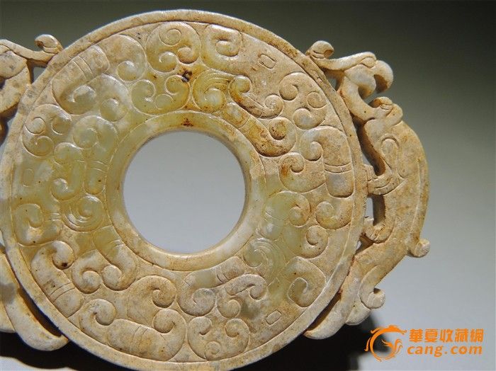 战国出廓玉璧图片,汉代玉璧图片大全,汉代螭龙玉璧图片_大山谷图库