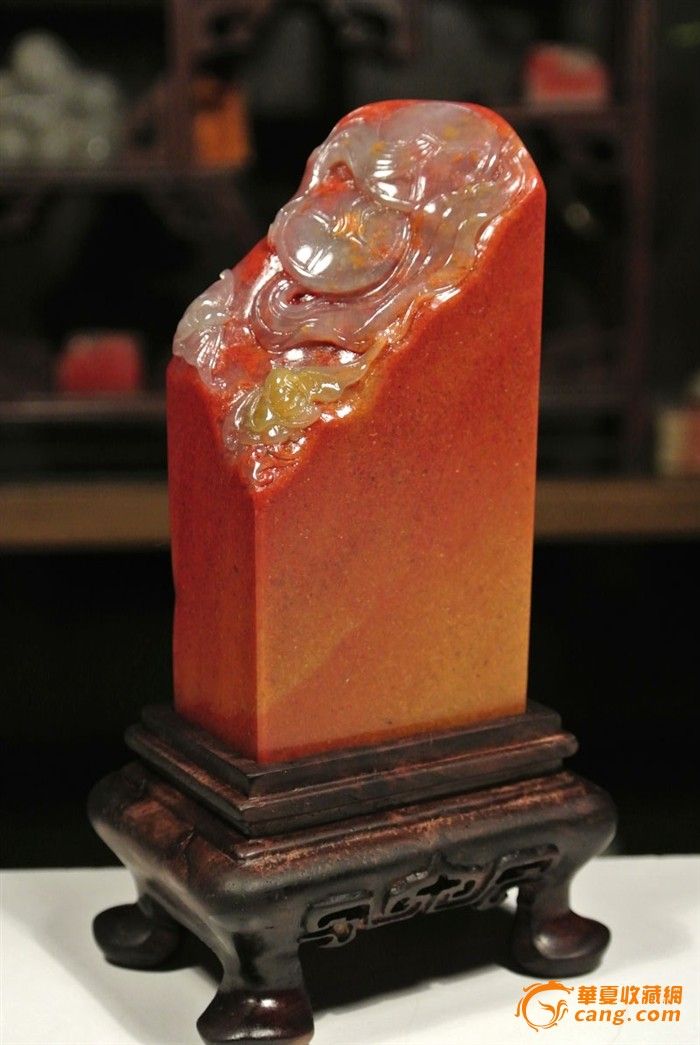 大美不言·寿山善伯旗石"福在眼前"印章_大美不言·寿山善伯旗石"福在